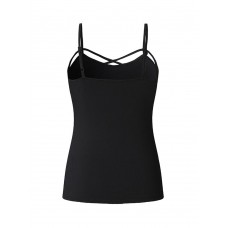 Women Sexy V-Neck Tank Tops Front Cross Spaghetti Straps Camisole Blouses