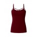 Women Sexy V-Neck Tank Tops Front Cross Spaghetti Straps Camisole Blouses