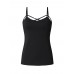 Women Sexy V-Neck Tank Tops Front Cross Spaghetti Straps Camisole Blouses