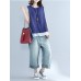 Fashion Sleeveless Pure Color Linen Women Tank Tops