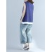 Fashion Sleeveless Pure Color Linen Women Tank Tops