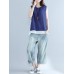 Fashion Sleeveless Pure Color Linen Women Tank Tops