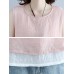 Fashion Sleeveless Pure Color Linen Women Tank Tops