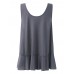 Loose Pure Color Dark Gray Sleeveless Tank Tops For Women