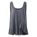 Loose Pure Color Dark Gray Sleeveless Tank Tops For Women