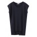 Women Loose Pure Color O-Neck Batting Sleeve Cotton Tank Tops