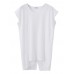 Women Loose Pure Color O-Neck Batting Sleeve Cotton Tank Tops