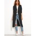 Women Casual Trench Coat Jacket Long Sleeve Waterfall Belted Blazer