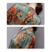 Vintage Women Floral Printed Long Sleeve Stand Collar Midi Dress