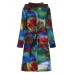 Vintage Women Printed Long Sleeve Fleece Lined Hooded Coats