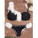 Single Shoulder Flower Sexy Backless Soft Bikini Set Sexy Women Swimwear