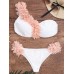 Single Shoulder Flower Sexy Backless Soft Bikini Set Sexy Women Swimwear