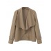 Elegant Women Irregular Pure Color Lapel Long Sleeve Short Jacket