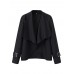 Elegant Women Irregular Pure Color Lapel Long Sleeve Short Jacket