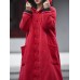 Women Hooded Frog Button Long Sleeve Thick Cotton Coats