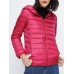 12 Color Women Pure Color Zipper Long Sleeve Hooded Short Down Coats