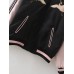 Black Women Both Sides Wearable Zip Up Crane Embroidered Baseball Jacket