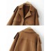 Women Long Sleeve Turndown Collar Pockets Button Up Short Jacket