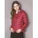 Casual Women Zipper Pure Color Long Sleeve Down Jackets