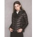 Casual Women Zipper Pure Color Long Sleeve Down Jackets