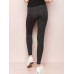 Casual Solid Color Elastic High Waist Leggings Slim Knit Pants