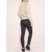 Casual Solid Color Elastic High Waist Leggings Slim Knit Pants