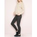 Casual Solid Color Elastic High Waist Leggings Slim Knit Pants