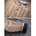 Vintage Women Solid Color Double Pocket Button Long Sleeve Thick Coat