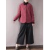 Vintage Women Hidden Button Long Sleeve Baseball Collar Coat