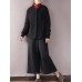 Vintage Women Hidden Button Long Sleeve Baseball Collar Coat