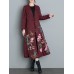 Ethnic Women V-Neck Long Sleeve Floral Embroidered One Button Coat