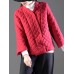 Women Pure Color Long Sleeve Chinese Style Thicken Coats