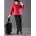 Women Pure Color Long Sleeve Chinese Style Thicken Coats