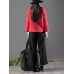 Women Pure Color Long Sleeve Chinese Style Thicken Coats