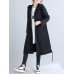 Casual Women Solid Color Long Sleeve Zip Up Hooded Coat