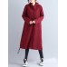 Casual Women Solid Color Long Sleeve Zip Up Hooded Coat