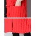 Pure Color Frog Buttons Long Sleeve Split Quilted Coat For Women