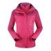 Womens Outdoor Two Sets Warm Waterproof Windproof Fleece Hooded Mountaineering Jackets