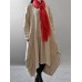 Women Pure Color Long Sleeve Asymmetric Hem Vintage Dress