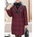 Winter Women Fur Collar Double Breasted Thicken Down Coats