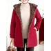 Casual Women Single Breasted Long Sleeve Fleece Lined Winter Warm Coat