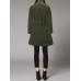 Casual Pure Color Turn-Down Collar Slim Woolen Long Coats with Belt