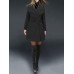 Casual Pure Color Turn-Down Collar Slim Woolen Long Coats with Belt