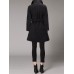 Casual Pure Color Turn-Down Collar Slim Woolen Long Coats with Belt