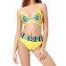 New Stylish Printing Criss Cross Back Swimsuit Sexy High Waist Bikini Set