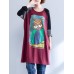 Casual Women Long Sleeve Cartoon Animal Printed T-shirt