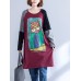 Casual Women Long Sleeve Cartoon Animal Printed T-shirt