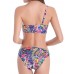 SWIMMART Padded Floral Printing One-shoulder Half Cup Bikini Sets（random）