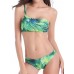 SWIMMART Padded Floral Printing One-shoulder Half Cup Bikini Sets（random）