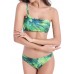 SWIMMART Padded Floral Printing One-shoulder Half Cup Bikini Sets（random）